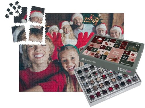 Vytvorte si vlastný puzzle adventný kalendár s vlastnými fotografiami - fotopuzzle 1000 dielikov vrátane škatuľky