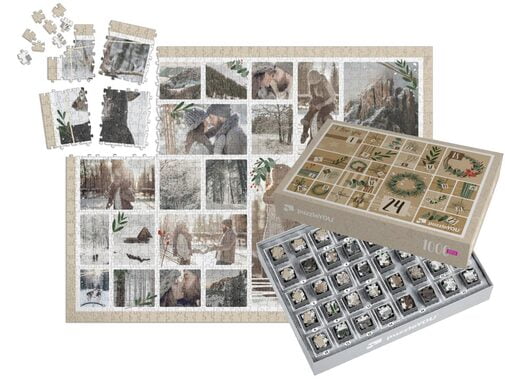 Fotopuzzle koláž s 24 fotkami a vianočnou škatuľkou